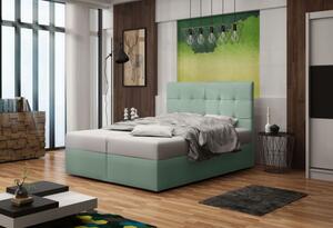 Čalouněná postel s úložným prostorem DELILAH 2 - 180x200, světle zelená