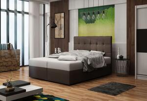 Čalouněná postel s úložným prostorem DELILAH 2 COMFORT - 200x200, hnědá
