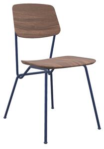 Prostoria designové židle Strain Chair - sedák ořech, podnož Saphire Blue