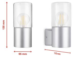 Briloner 320504TF - Venkovní nástěnné svítidlo 1xE27/12W/230V IP44 stříbrná