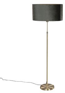 Stojací lampa zlatá s oválným sametovým stínidlem zelená 50 cm - Parte