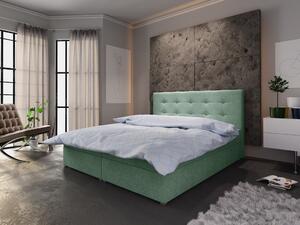 Manželská postel s úložným prostorem STIG 6 - 180x200, světle zelená