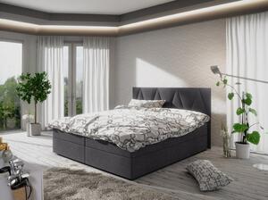 Manželská postel s úložným prostorem STIG COMFORT 3 - 200x200, šedá