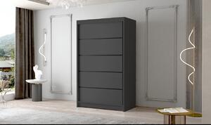 Dvoudveřová šatní skříň NICA - šířka 120 cm, černá