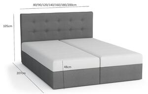 Jednolůžková postel s úložným prostorem STIG 3 - 120x200, světle šedá