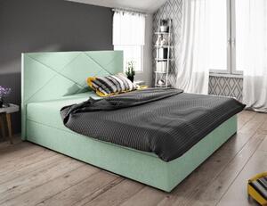 Manželská postel s úložným prostorem STIG COMFORT 4 - 180x200, světle zelená