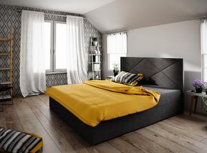 Manželská postel s úložným prostorem STIG 4 - 200x200, černá