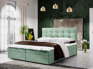Manželská postel s úložným prostorem STIG COMFORT 5 - 140x200, světle zelená