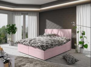 Manželská postel s úložným prostorem STIG COMFORT 3 - 200x200, růžová