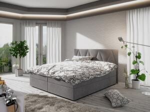 Manželská postel s úložným prostorem STIG COMFORT 3 - 140x200, světle šedá