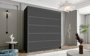 Dvoudveřová šatní skříň NICA - šířka 180 cm, černá