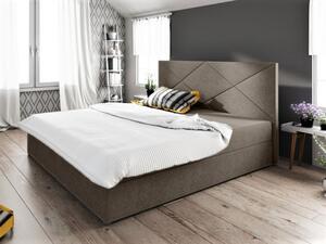 Manželská postel s úložným prostorem STIG COMFORT 4 - 200x200, světle hnědá