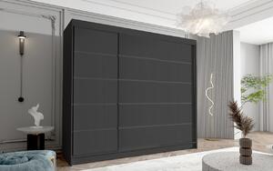 Třídveřová šatní skříň NICA - šířka 250 cm, černá