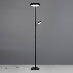 Reality Leuchten LED stojací lampa Palermo, černá matná, dálkové ovládání, paměť, stmívatelný, Černá, Obývací pokoj / jídelna, kov