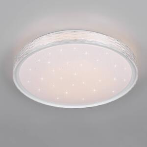 Reality Leuchten LED stropní svítidlo Varda, bílé, Ø 39 cm, dálkové ovládání, stmívatelný, Bílá / opál, Ložnice, kov, Moderní