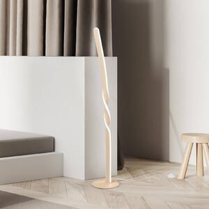 Reality Leuchten LED stojací lampa Ginko, písková, kov, výška 110 cm, Krémová / jantar, Obývací pokoj / jídelna, kov, Moderní