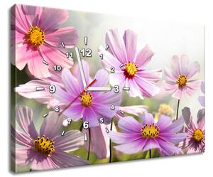 Obraz s hodinami Jemné květy Rozměry: 60 x 40 cm