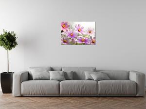 Obraz s hodinami Jemné květy Rozměry: 100 x 40 cm