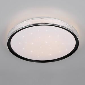 Reality Leuchten LED stropní svítidlo Varda, černé, Ø 39 cm, dálkové ovládání, stmívatelný, Černá, Ložnice, kov, Moderní