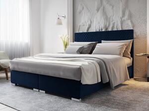 Manželská čalouněná postel HENIO COMFORT - 160x200, modrá