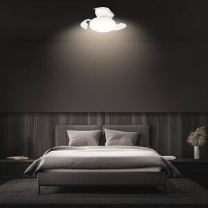 Briloner LED stropní ventilátor Ravan, stejnosměrný motor, bílý, Ø 44 cm,, stmívatelný, Bílá / opál, Ložnice, Plast, Moderní