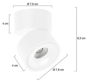 Steinhauer LED stropní bodové světlo Fez, bílé, 1-bodové, kovové, otočné, stmívatelný, Bílá / opál, Obývací pokoj / jídelna, kov, Moderní