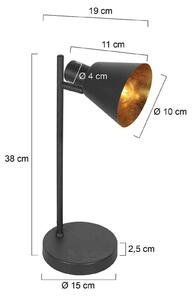 Steinhauer Stolní lampa Oeroe, 1 žárovka, černá, kov, E14, Černá, Obývací pokoj / jídelna, kov