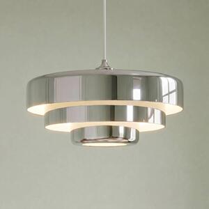 Lindby Závěsné světlo Tivra, chrom, Ø 35 cm, kov, E27, stmívatelný, Chrom / stříbro, Obývací pokoj / jídelna, kov, Design