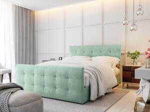 Manželská postel KAUR 2 - 180x200, světle zelená