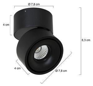 Steinhauer LED stropní bodové světlo Fez, černé, 1-bodové, kovové, otočné, stmívatelný, Černá, Obývací pokoj / jídelna, kov, Moderní