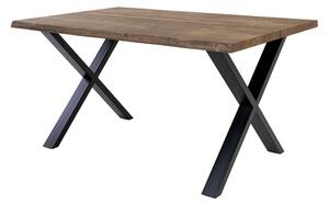Jídelní stůl TUELUN hnědá/černá, šířka 140 cm