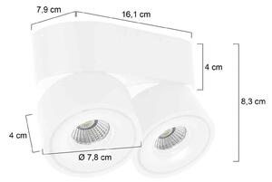 Steinhauer LED stropní bodové světlo Fez, bílé, 2-bodové, kovové, otočné, stmívatelný, Bílá / opál, Obývací pokoj / jídelna, kov, Moderní