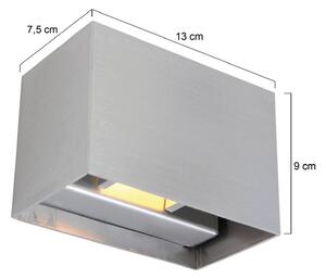 Steinhauer LED nástěnné světlo Muro 3365, ocelově šedé, hranaté, G9, 2700 K, stmívatelný, Hliník / šedá / zinek, Obývací pokoj / jídelna, kov, Moderní, Nástěnné svítidlo / světlem dolů