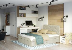 Manželská postel s úložným prostorem KATRIN - 200x200, béžová