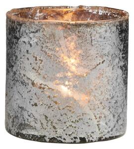 DELIGHT Skleněný votivní svícen 8 cm - stříbrná