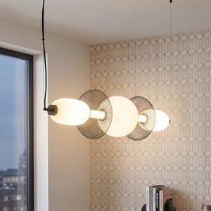 Milagro Lighting Závěsné světlo Arame, černá/bílá, sklo, délka 93,5 cm, Černá, Obývací pokoj / jídelna, Sklo, Moderní