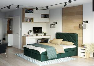 Manželská postel s úložným prostorem KATRIN COMFORT - 140x200, zelená