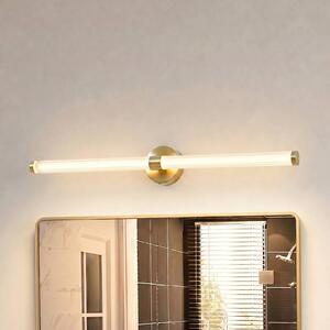 Lucande LED nástěnné světlo Melisa, zlaté, 90 cm, IP44, Mosaz / zlato, Koupelna, Sklo, Moderní