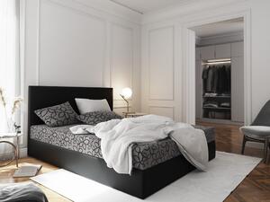 Boxspringová postel s úložným prostorem LUDMILA - 200x200, šedá / černá