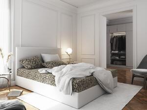 Boxspringová postel s úložným prostorem LUDMILA - 200x200, béžová / bílá