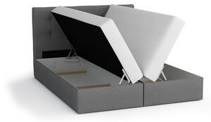 Boxspringová postel s úložným prostorem LUDMILA COMFORT - 140x200, béžová / hnědá