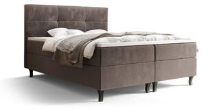 Boxspringová postel s úložným prostorem DORINA - 200x200, mléčná čokoláda