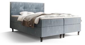 Boxspringová postel s úložným prostorem DORINA COMFORT - 200x200, modrá