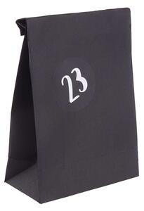 SURPRISE Tašky na adventní kalendář s číselnými štítky - černá