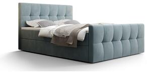 Boxspringová postel s úložným prostorem ELIONE COMFORT - 160x200, šedomodrá