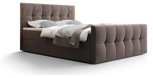 Boxspringová postel s úložným prostorem ELIONE COMFORT - 120x200, mléčná čokoláda
