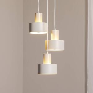 SIGMA Závěsné světlo Rif 3, taupe, kulaté, 3 žárovky, Ø 33 cm, ocel, stmívatelný, Krémová / jantar, Obývací pokoj / jídelna, kov, Moderní