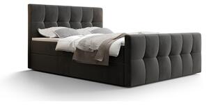 Boxspringová postel s úložným prostorem ELIONE - 120x200, popelavá