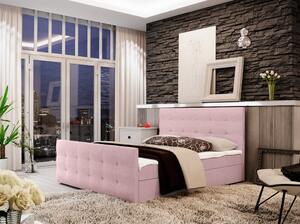 Boxspringová manželská postel VASILISA 2 - 180x200, růžová