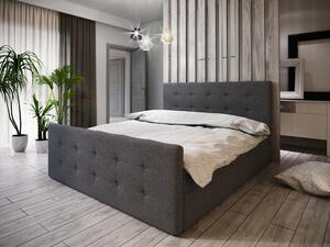 Boxspringová manželská postel VASILISA 1 - 140x200, tmavě šedá